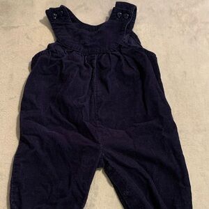 Vintage Overalls Corduroy Navy Blue Girls 12 Month Baby 90s Y2K‎ Heart Buttons